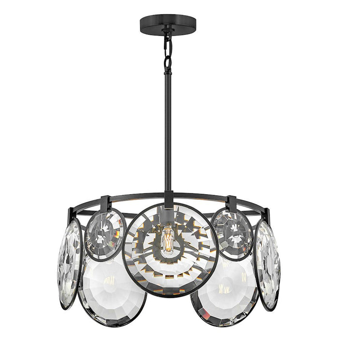 Fredrick Ramond Nala 5 Light LG Conv Pendant, Black/Optic Crystal - FR31263BLK