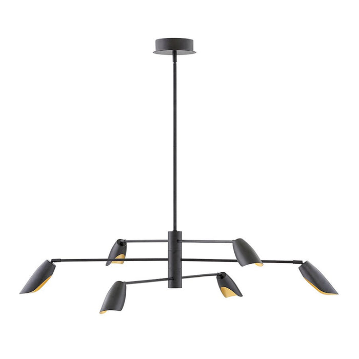 Fredrick Ramond Bowery 6 Light Chandelier, Black - FR35806BLK