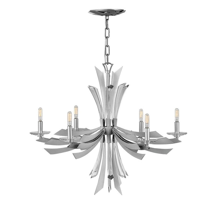 Fredrick Ramond Vida 6 Light Chandelier, Glacial - FR40908GG