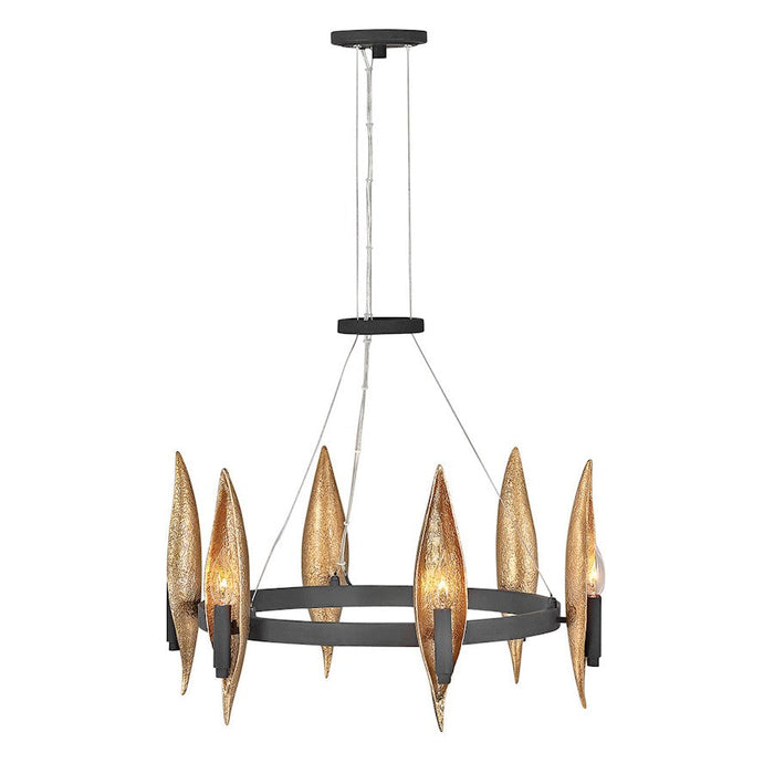 Fredrick Ramond Willow 6 Light Chandelier, Carbon Black - FR44006CBK