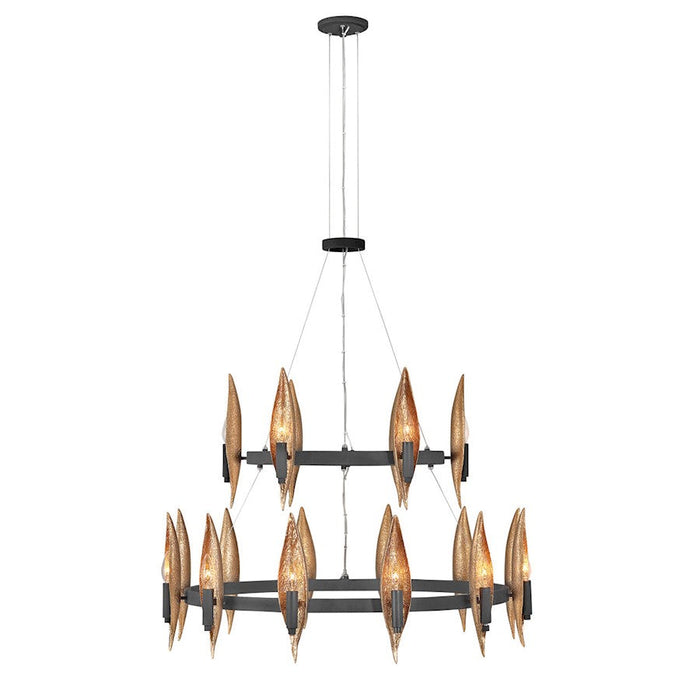 Fredrick Ramond Willow 18 Light Chandelier, Carbon Black - FR44009CBK