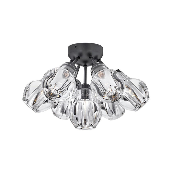 Fredrick Ramond Elise 7 Light Med. Semi-Flush Mount, Black/Crystal - FR46951BLK