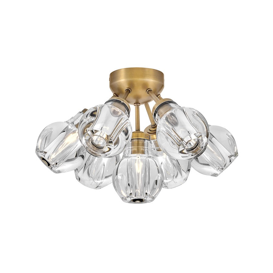 Fredrick Ramond Elise 7 Light Med Semi-Flush Mount, Brass/Crystal - FR46951HBR