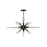 Fredrick Ramond Ariel 12 Light Linear/Oval Chandelier, Black - FR47409BLK