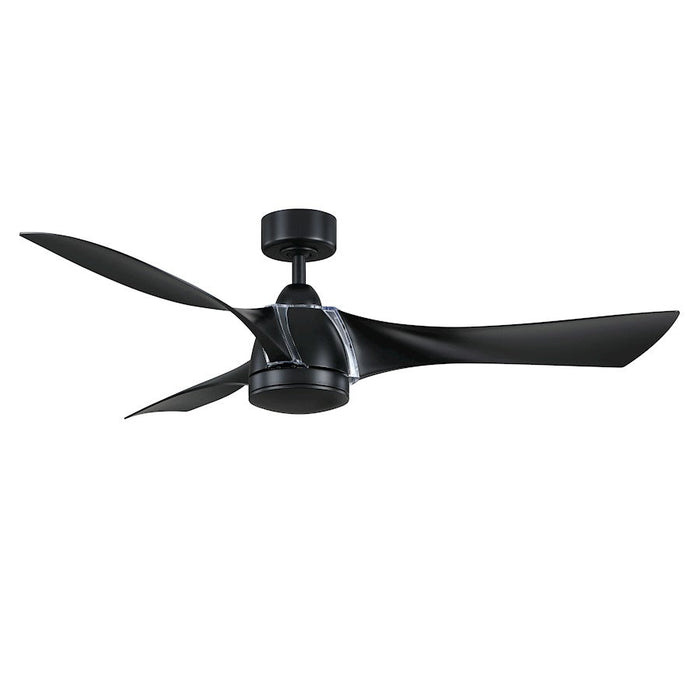 Fanimation Klear 56" Ceiling Fan, LED CCT Light Kit, Black Opal/Black