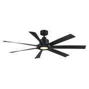 Fanimation Breece 60" Ceiling Fan/LED CCT Light Kit, Bk Opal/Black - FPD6860BL