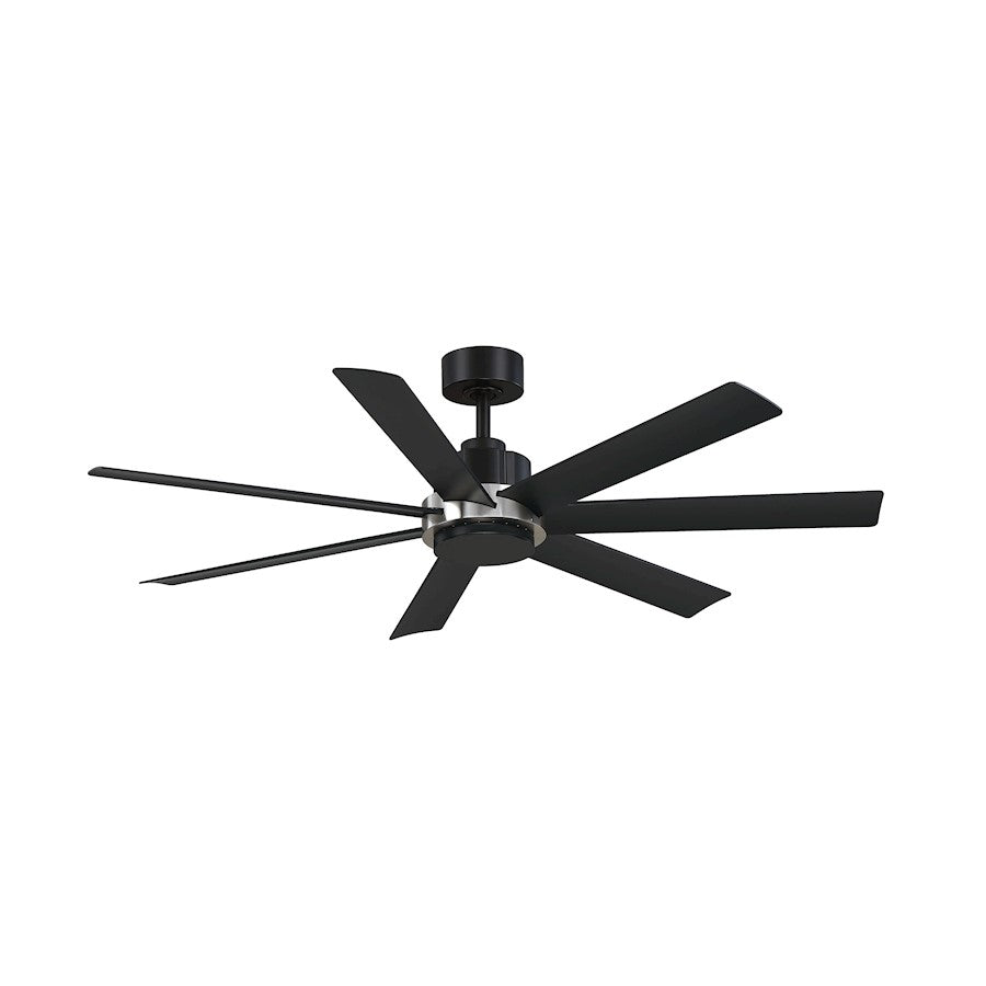 Fanimation Pendry 56" Ceiling Fan, Black/Nickel Accent Opal/Black - FPD6865BLBN