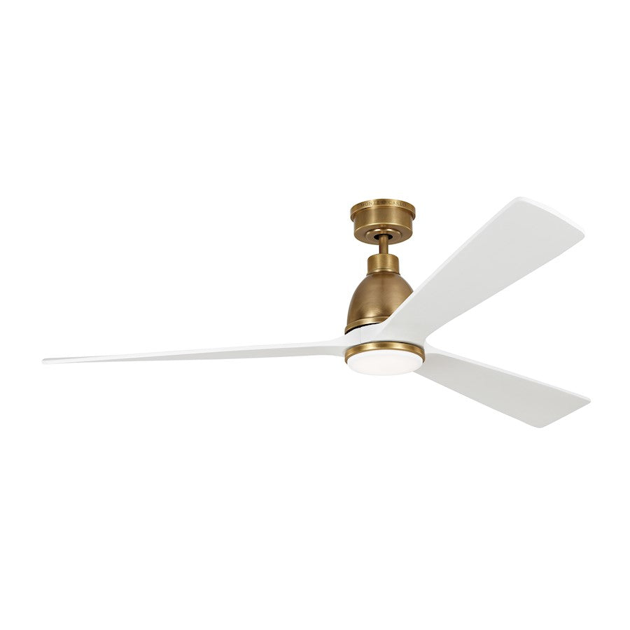 Monte Carlo Fan Company Bryden 60" LED Ceiling Fan, Brass/White - 3BRYSM60HABD