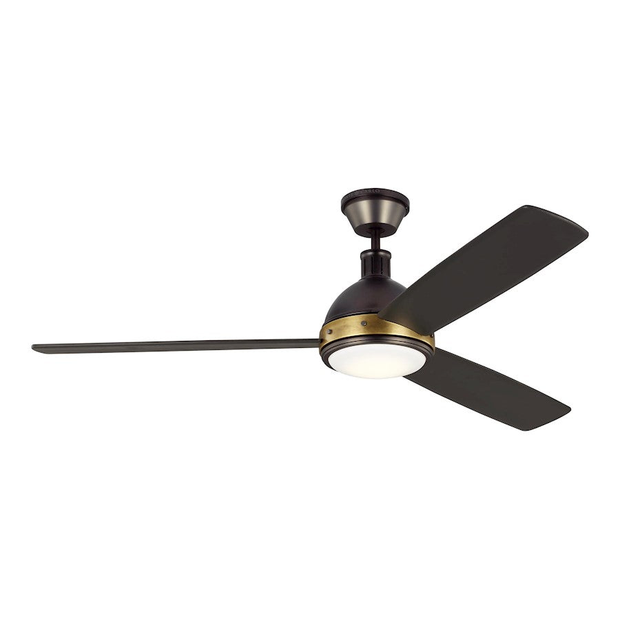 Monte Carlo Fan Co. Hicks 60" Ceiling Fan, Bronze/Ant. Brass - 3HCKR60BNZHABD