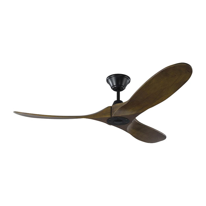 Monte Carlo Fan Company Maverick II Ceiling Fan, Black/Dark Walnut - 3MAVR52BK