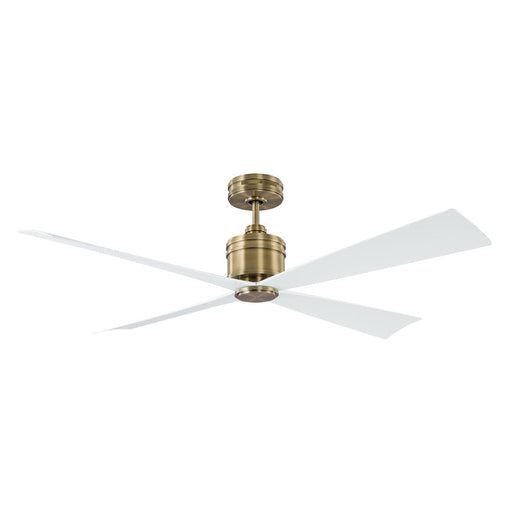 Monte Carlo Fan Company Launceton 56" Ceiling Fan, Antique Brass - 4LNCR56HAB