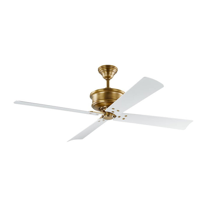 Monte Carlo Fan Company Subway 56" Ceiling Fan, Brass/White - 4SBWR56HAB