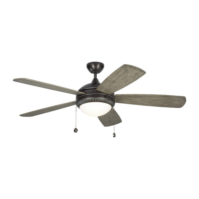 Monte Carlo Fan Company Discus Ornate Ceiling Fan, Pewter/Opal - 5DIO52AGPD