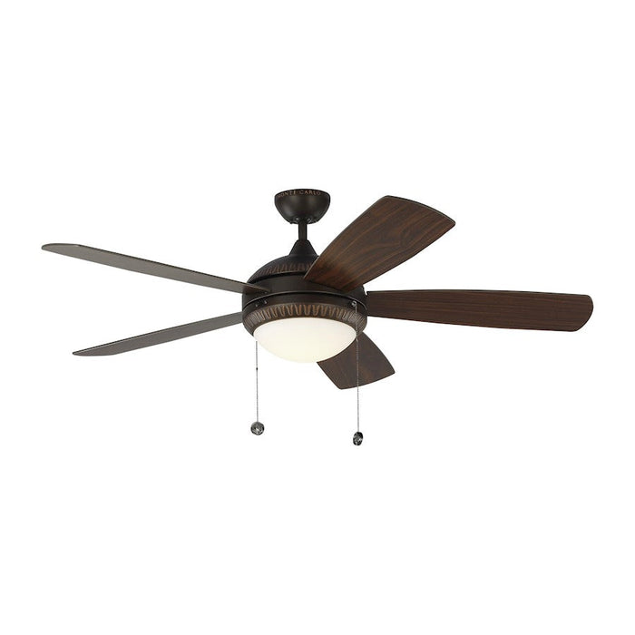 Monte Carlo Fan Company Discus Ornate Ceiling Fan, Bronze/Matte Opal - 5DIO52RBD