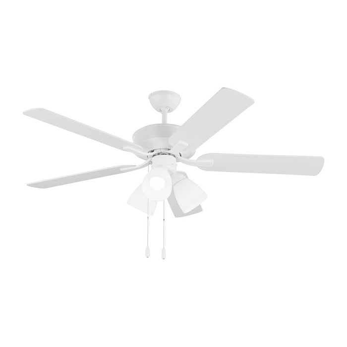 Monte Carlo Fan Linden 52 LED 3 Ceiling Fan, White/Frosted White - 5LD52RZWF