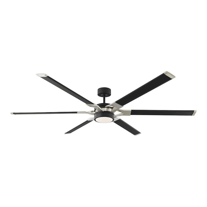 Monte Carlo Fan Company Loft 72" Ceiling Fan, Black/Brushed Steel - 6LFR72MBKD