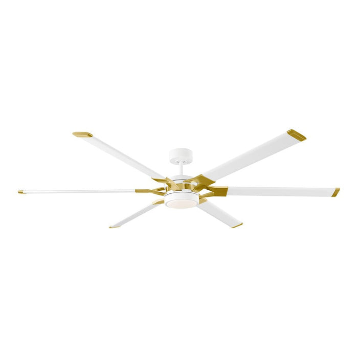 Monte Carlo Fan Company Loft 72" Ceiling Fan, White/Brass - 6LFR72RZWBBSD