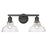 Golden Lighting Carver BLK 2 Light Bath Vanity, Black/Clear