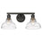 Golden Lighting Carver BLK 2 Light Bath Vanity, Black/Clear