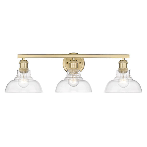 Golden Lighting Carver 3 Light Bath Vanity, Bronze/Clear - 0305-BA3BCB-CLR