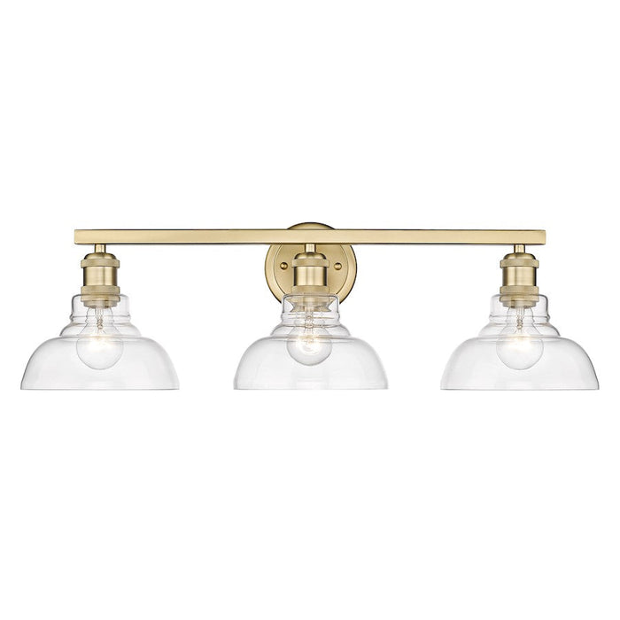 Golden Lighting Carver 3 Light Bath Vanity, Bronze/Clear - 0305-BA3BCB-CLR