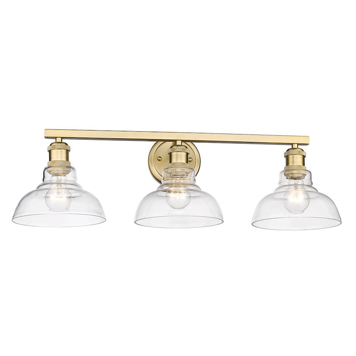 Golden Lighting Carver 3 Light Bath Vanity, Bronze/Clear