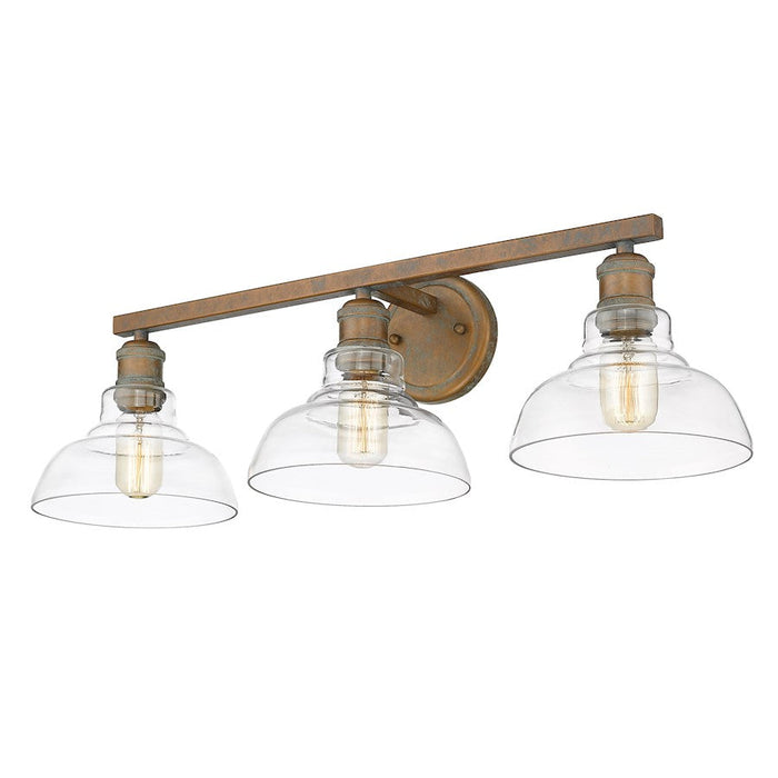 Golden Lighting Carver 3 Light Bath Vanity, Clear