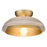 Golden Lighting Crawford 1 Light Flush, Bronze/Retro Prism