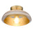 Golden Lighting Crawford 1 Light Flush, Bronze/Retro Prism