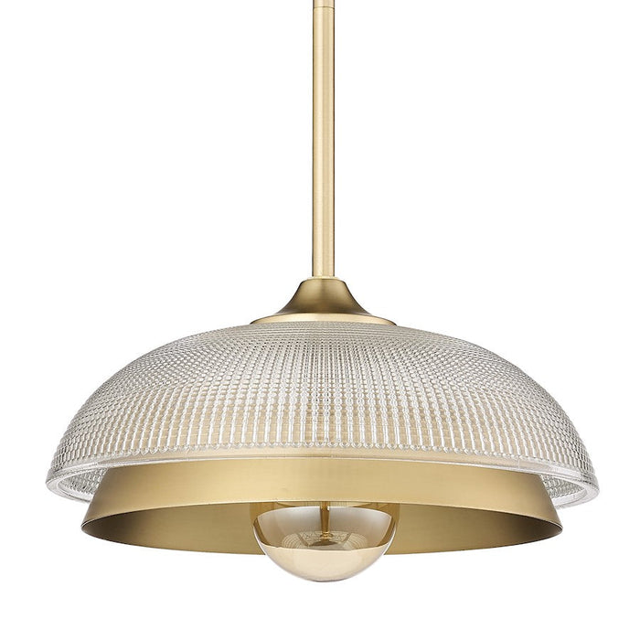 Golden Lighting Crawford Mini Pendant, Bronze/Retro Prism