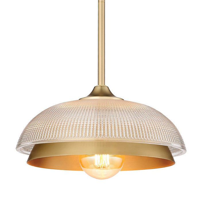 Golden Lighting Crawford Mini Pendant, Bronze/Retro Prism