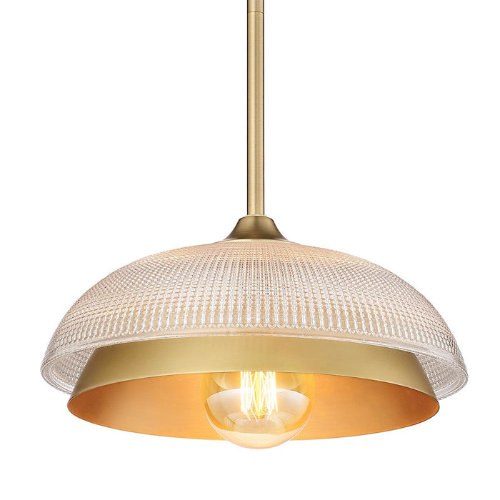 Golden Lighting Crawford Mini Pendant, Bronze/Retro Prism