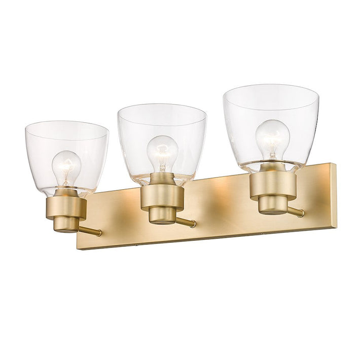 Golden Lighting Remy 3-Light Vanity Light, Bronze/Clear Glass