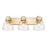 Golden Lighting Remy 3-Light Vanity Light, Bronze/Clear Glass