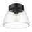 Golden Lighting Remy 1 Light 10" Flush, Matte Black/Clear