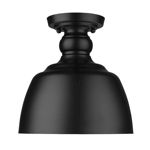 Golden Lighting Holmes 1-Light Flush Mount, Matte Black/Matte Black - 0316-FMBLK