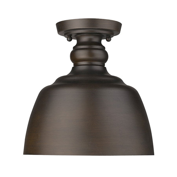 Golden Lighting Holmes 1 Light Flush Mount, Rubbed Bronze