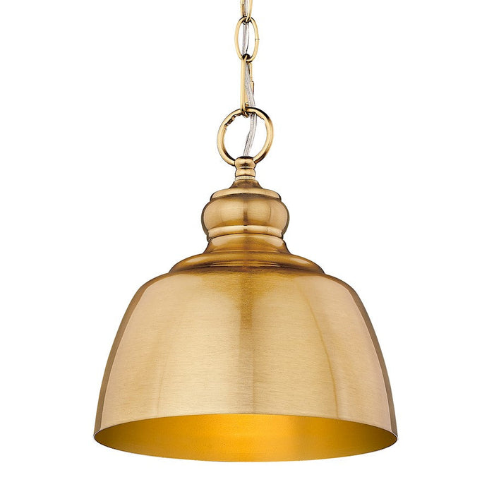 Golden Lighting Holmes 1 Light Mini Pendant, Modern Brushed Gold