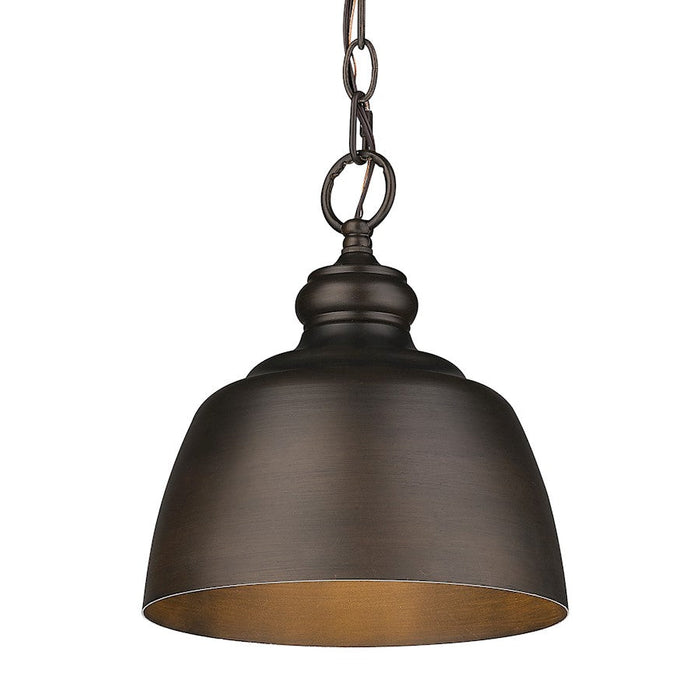 Golden Lighting Holmes 1 Light Mini Pendant, Rubbed Bronze