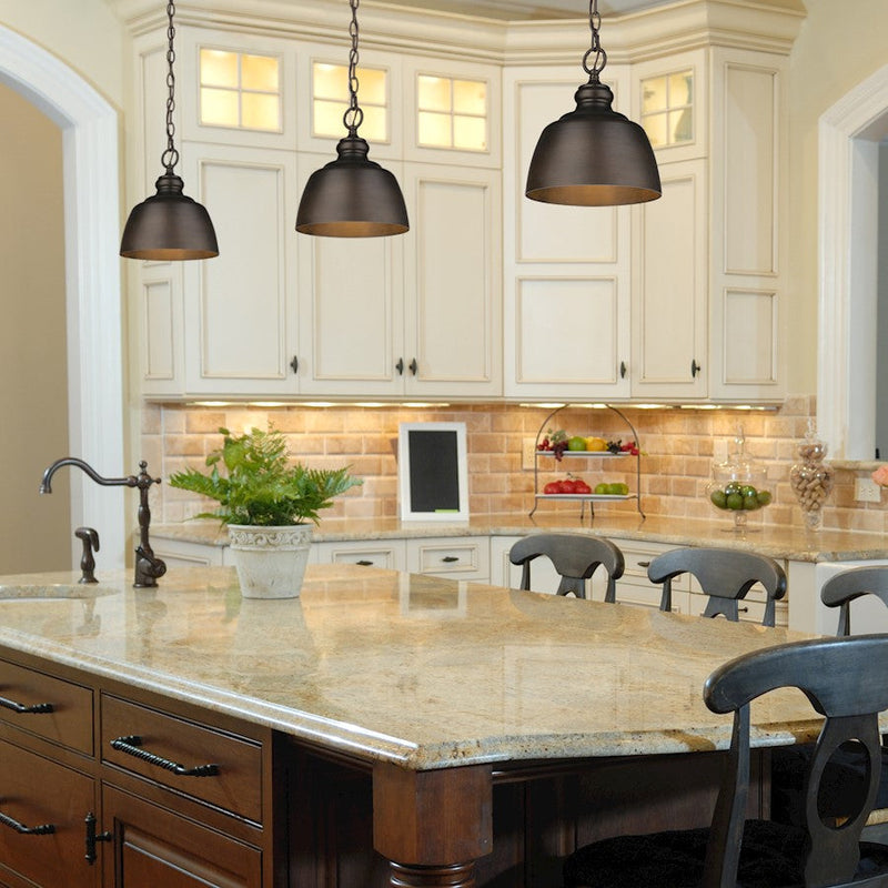 Golden Lighting Holmes 1 Light Mini Pendant, Rubbed Bronze