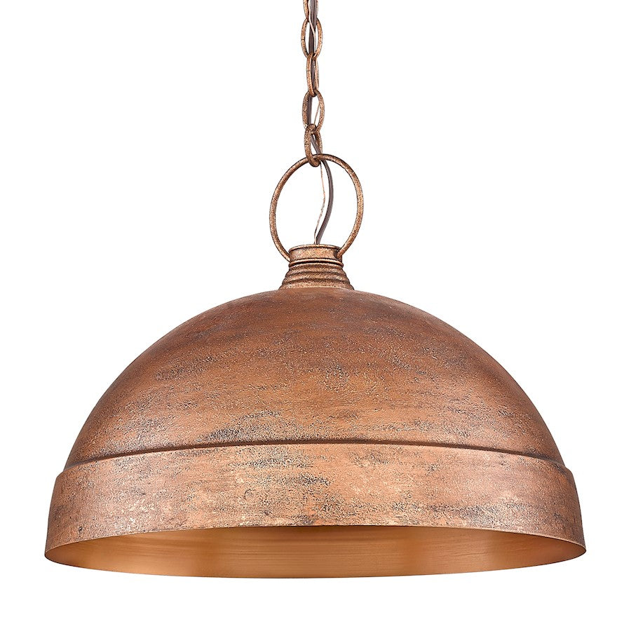 Golden Lighting Lincoln 1 Light Large Pendant, Vintage Copper - 0318-LVC