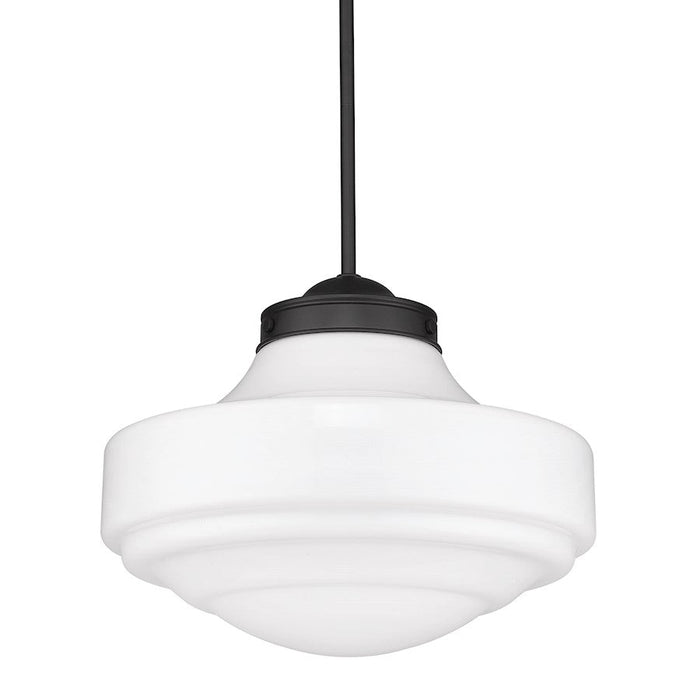 Golden Lighting Ingalls 1 Light Pendant, Black/Milk