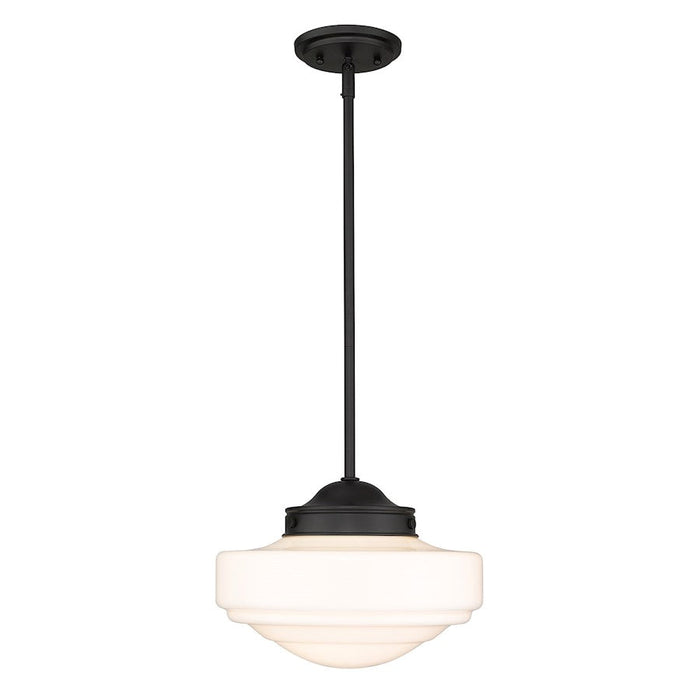 Golden Lighting Ingalls 1 Light Pendant, Black/Milk