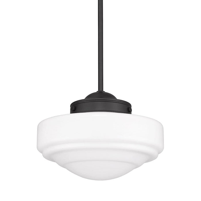 Golden Lighting Ingalls 1 Light Pendant, Black/Milk