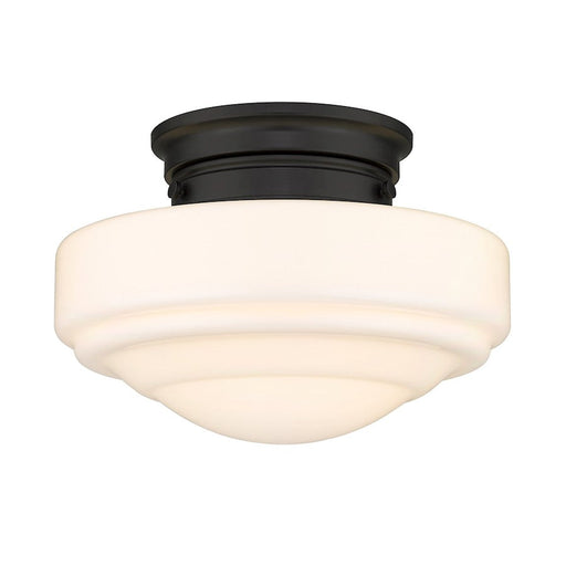 Golden Lighting Ingalls 1 Light Semi-Flush, Black/Vintage Milk - 0508-SFBLK-VMG