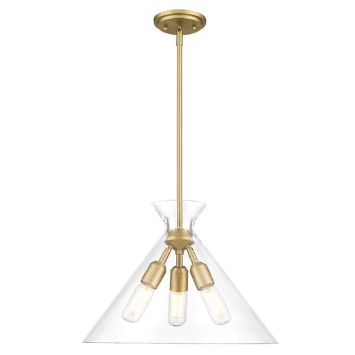 Golden Lighting Malta 3 Light Pendant, Clear