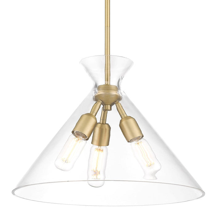 Golden Lighting Malta 3 Light Pendant, Clear