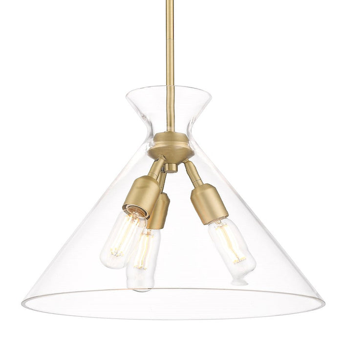 Golden Lighting Malta 3 Light Pendant, Clear