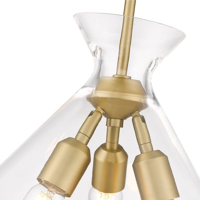 Golden Lighting Malta 3 Light Pendant, Clear