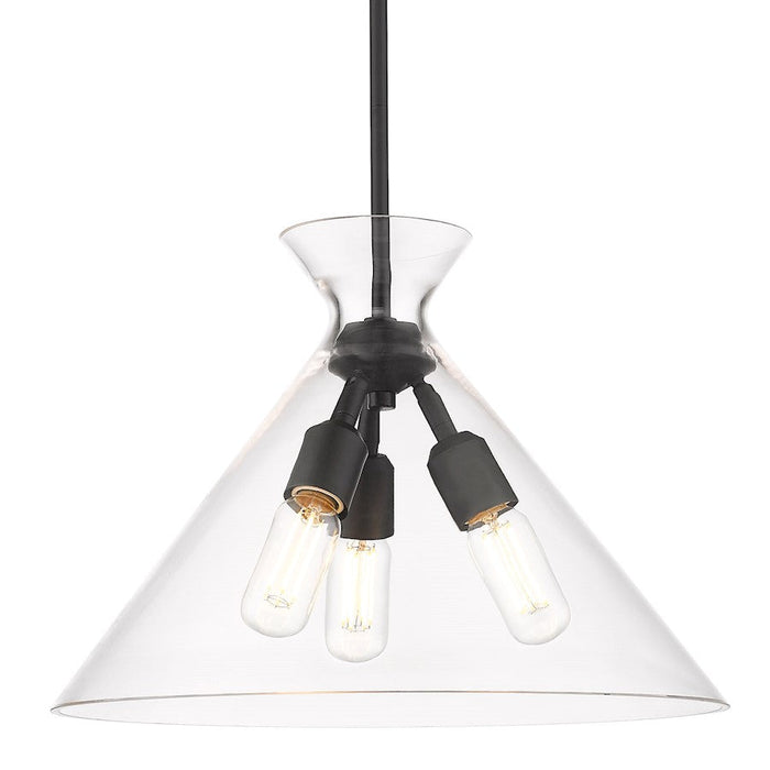 Golden Lighting Malta 3 Light Pendant, Clear